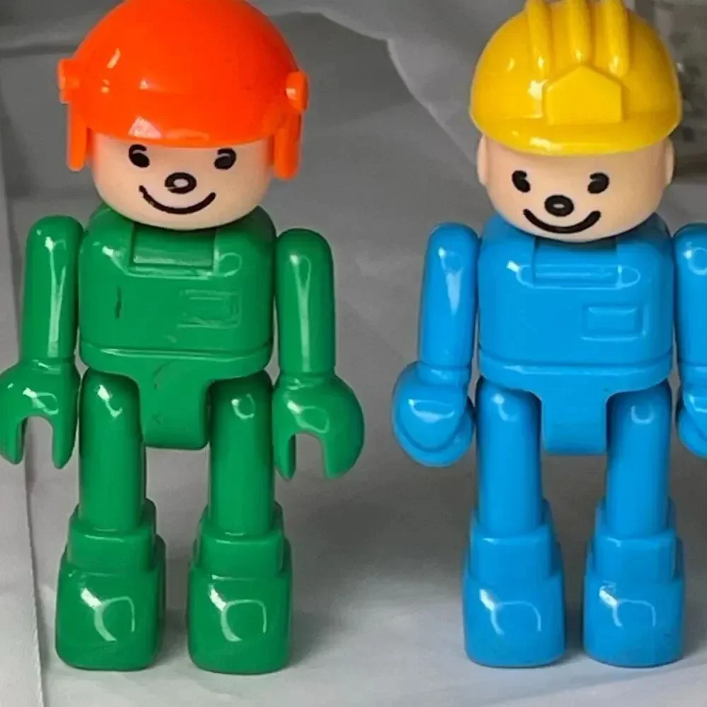 3Vintage Playmobil Construction worker Figures.